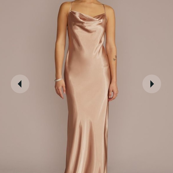 NWT charmeuse cowl neck bridesmaid dress - Picture 2 of 7